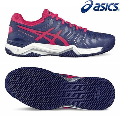 c-E754Y-4920#6.5 - Кросівки тенісні жіночі GEL-CHALLENGER 11 CLAY BLU/PNK/GRY W