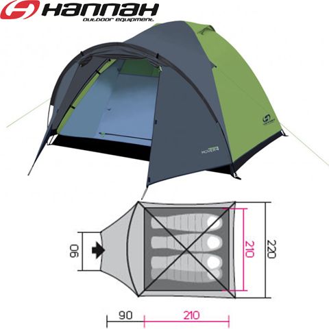10003223HHX - Намет кемпінговий HOVER 4 spring green/cloudy grey