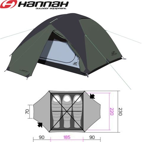 10003203HHX - Намет туристичний COVERT 3 WS thyme/dark shadow