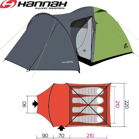 10003221HHX - Намет кемпінговий ARRANT 4 spring green/cloudy gray