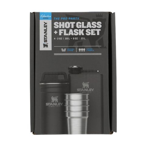 10-01883-035 - Набір ADVENTURE Shot Glass Flask Set Matte Black (2 фляги + 4 чарки)