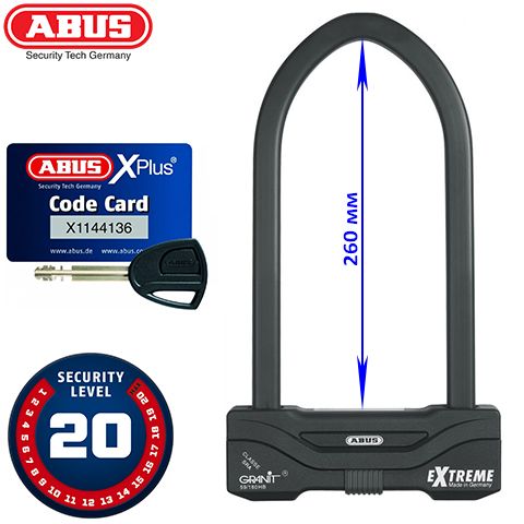58607-1 - Мото/Велозамок U-подібний GRANIT EXTREME X-PLUS 59/180HB260