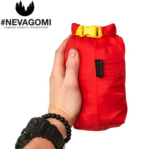 NVG-red - Гамак-тент 2в1 #NEVAGOMI червоний/жовті стропи