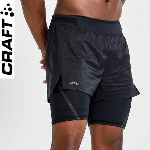 1910407-999000-XL - Шорти бігові CTM DISTANCE 2IN1 SHORTS M black