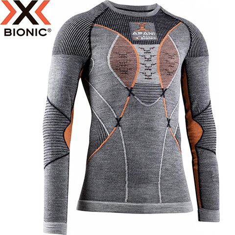 AP-WT06W19M-B080#XL - Термофутболка APANI 4.0 Merino Shirt Round Neck LS Men black/grey/orange