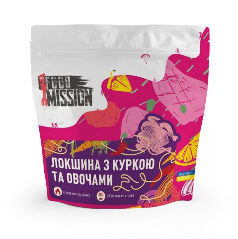 4820260630580 - Локшина з куркою та овочами (Food Mission) 65г